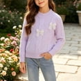 thumbnail image 2 of yillto Sweater for Little Girls Knit Soft Long Sleeve Warm Fall Winter Cute Crewneck Pullover Tops, 2 of 6