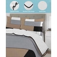 thumbnail image 4 of Quilts Twin Size, Brown Grey Geometric Soft Comforter Bedding Set for Bed, Modern Black White Abstract Art Lightweight Quilted Bedspread with Pillow Cover(2 Pieces) for All Season, 68x86 Inch, 4 of 6