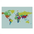 thumbnail image 2 of World Map Cutting Board, Colorful Detailed Continents Design Countries and Oceans Cartoon Illustration, Decorative Tempered Glass Cutting and Serving Board, in 3 Sizes, by Ambesonne, 2 of 5