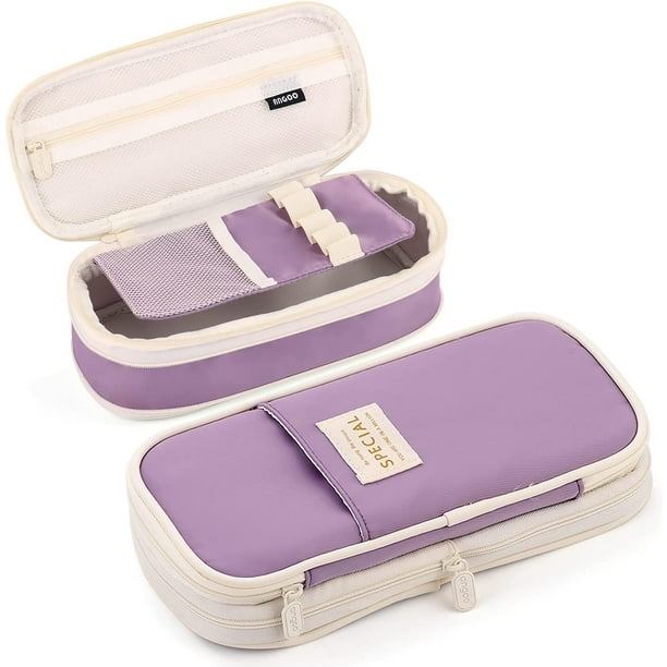 Estuche para lápices de gran capacidad, estuche para lápices para niñas, adolescentes, bolsa de tela para estudiantes, adultos, estuches para lápices, grandes para la escuela y la oficina