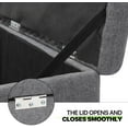 thumbnail image 4 of WSSYzyzf 25 Inches Storage Ottoman, Upholstered Linen Foot Rest Stool for Couch with Hinged Lid, Ottoman with Storage for Living Room, Bedroom, Entryway, Load up to 600 lbs, Grey, 4 of 9