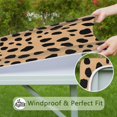 thumbnail image 6 of Brown and Black Of Leopard Print Square Fitted Tablecloth with Elastic Edge,Square Table Cover,Washable Elastic Table Cover for Home Kitchen Party Decor 34"x34", 6 of 6