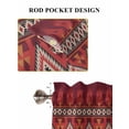 thumbnail image 6 of Red Retro Boho 2 Panel Kitchen Curtains for Small Windows, Vintage Ethnic Tribe Abstract Art Bathroom Tier Curtain, Short Window Treatment for Bedroom/Living Room 55"x24", 6 of 6