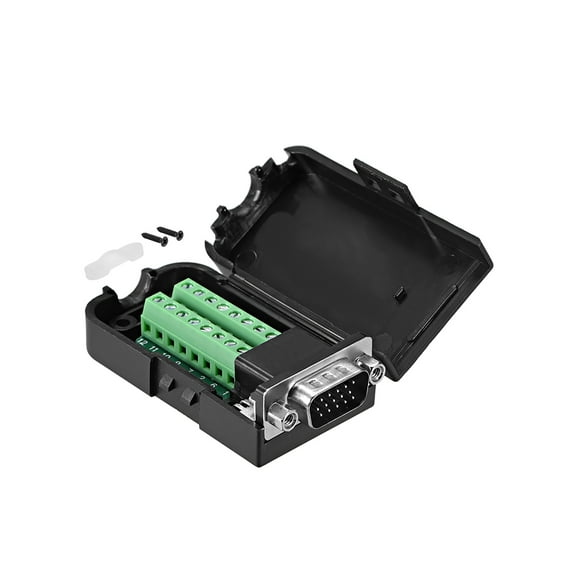 D-sub DB15 Breakout Board Connector 15-pin Male Port Solderless Terminal Block Adapter with Positioning Nuts