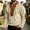 c01Beige, variant on Western Retro Elbow Patch Sweatshirts for Men Long Sleeve Lace Up Stand Collar Henley Pullover Casual Shirts Red XXXL