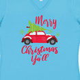 thumbnail image 4 of Inktastic Merry Christmas Ya'll with Red Car and Tree Women's V-Neck T-Shirt, 4 of 5