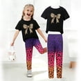 thumbnail image 2 of Toddler Girl Summer Clothes Outfit For 4-5 Years Girls Fashionable And Comfortable Set Short Sleeved Cartoon Print Top Pants Casual Two Piece Set A Children's Day Gift 2PCS Set, 2 of 5