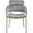 thumbnail image 4 of Bowery Hill Contemporary Grey Velvet Dining Chair (Set of 2), 4 of 6