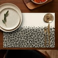 thumbnail image 4 of Romantic Cheetah Print Table Placemats Set of 6, Flax Linen Heat Resistant Wrinkle Free Mats with Abstract Animal Design for Aesthetic Dining Room, 4 of 5