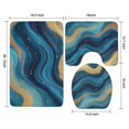 thumbnail image 3 of Blue Marble Gold Wave Pattern Bathroom Rugs Sets 3 Piece,Toilet Cover Set,Absorbent Non Slip Bathroom Mats Sets with U-Shaped Contour Rug Toilet Rug Set, 3 of 5