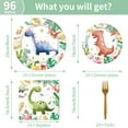 thumbnail image 2 of 96 PCS Dinosaur Birthday Party Supplies - Cute Dinosaur Themed Birthday Decorations Includes Paper Plates Napkins Forks Sets for Boys Girls Kids Birthday Party Serves 24 Guests, 2 of 7