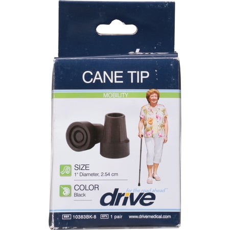 Drive Cane Tip  Black/ 3 pack 