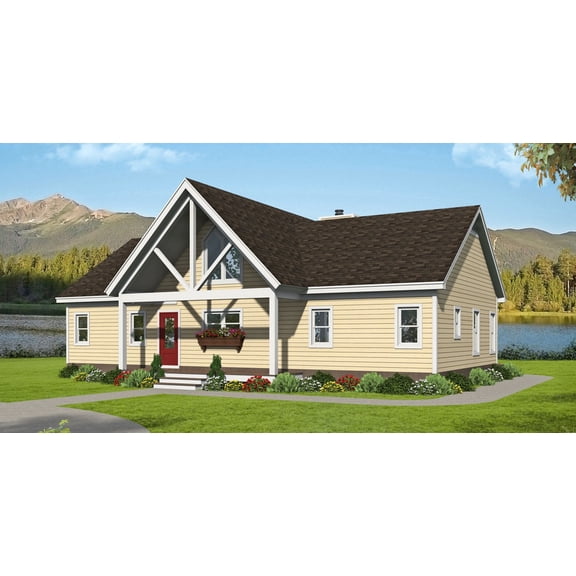 763-15401: Traditional Country 2 Bed, 3 Bath Luxury Home Plan, 1540 Sq Ft: Full Blueprints with License to Build by Home Plan Marketplace - Lesuto
