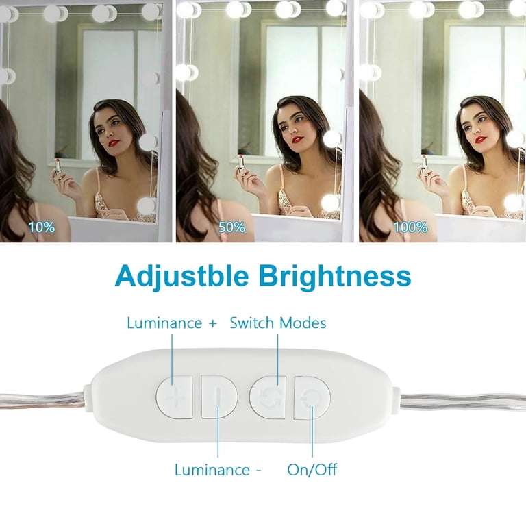 EEEkit LED Vanity Mirror Lights, 10 Bulbs, Adjustable Color photo 4