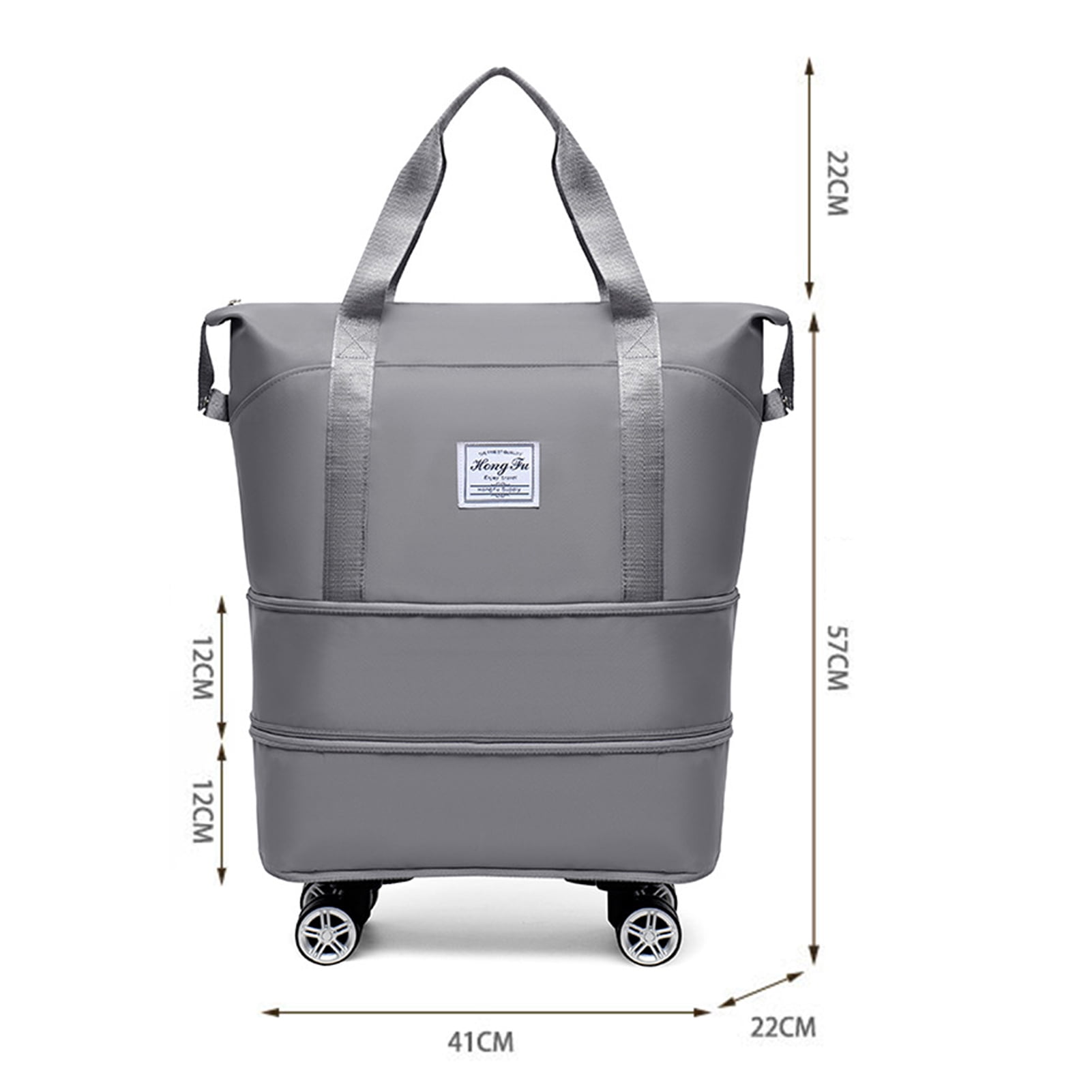Kripyery Travel Expandable Luggage Bag with Multiple Compartments Large Capacity Zipper Closure Waterproof Duffel Bag Suitcase with Wheels
