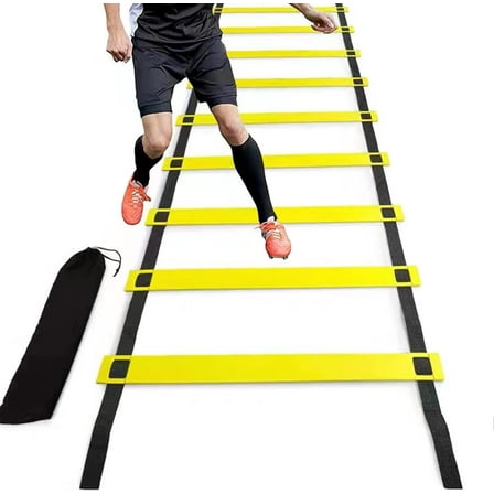 Agility Ladder Speed Training Equipment，12 Rung 20ft Footwork Ladder with Free Carry Bag，Speed Ladder for Football Footwork Exercise,Football Training Equipment