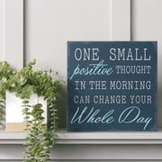 Barnyard Designs One Small Positive Thought Wooden Box Sign Motivational Desk Decor, Primitive Decor Office Desk Decorations for Women Office Bathroom Shelf Decor, Inspirational Desk Decor, 8x8