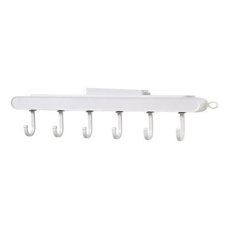 

Shower Curtain Hooks 6 Hook Wall Hanging Coat Rack Wall Decor Hat Storage Rack Shelf Hanger White
