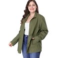 thumbnail image 4 of Chaqueutilitarcon cordón cuello alto talgrande pamujer Verde Ejercito 4XL, 4 of 6