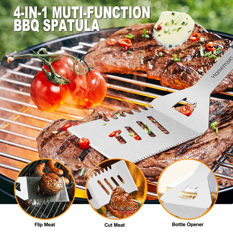 Royal Gourmet TF1407 14pcs Stainless Steel Grilling Accessories Set, BBQ  Tools Kit with Nylon Bag, Best for Outdoor Cooking, Camping, Backyard