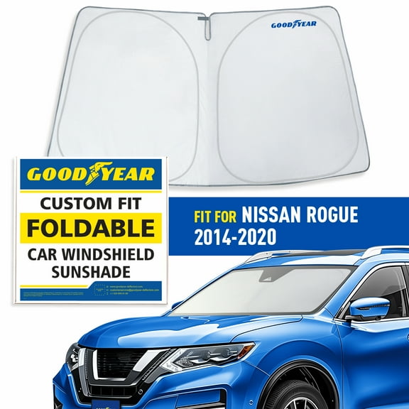 Goodyear Foldable Windshield SunShade for Nissan Rogue 2014-2020, Car Accessories, Sunshade Cover, Sun Shade Car Windshield, Window Sun Blocker - GY008299
