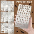 thumbnail image 2 of 9PCS Metal Stencils Wood Burning Stencil Metal Letter Stencil Alphabet and Number Stencils for DIY Journaling Engraving Templates for DIY Wood Carving Drawing Scrapbooking Journal Craft DIY, 2 of 9