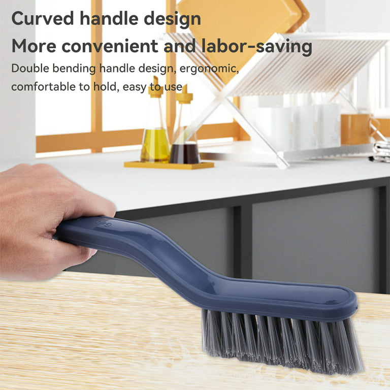 Thin Groove Cleaning Brush With Handle, Hard Bristle Brush
