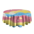 thumbnail image 5 of Pastel Wave Star Pattern Round Tablecloth 60"x60",Wrinkle Wipeable Table Cloth for Kitchen Dining Room Picnic Patio Party, 5 of 6