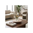thumbnail image 2 of Travertine House Decor Tray for Bed or Coffee Table - Marble Accent Tray with Wooden Ball Feet for Centerpiece Table Decoration - Home Vanity Accent as Trinket Dish, Jewelry Styling - 2" Tan, 2 of 12