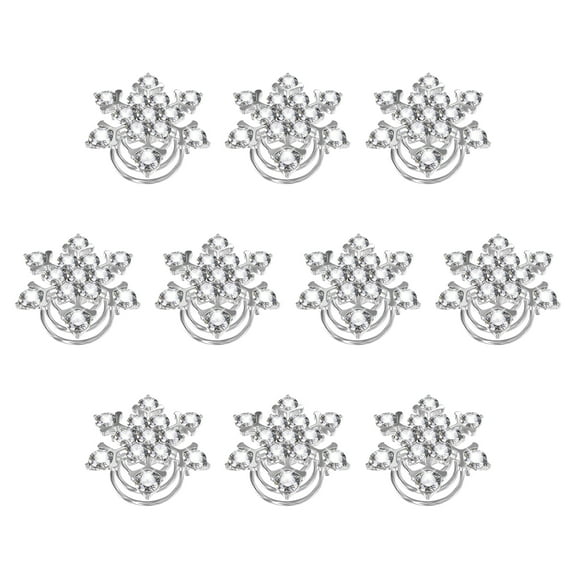 20pcs Snowflake Hair Clips Spiral Women Hair Accessories Christmas Hair Barrettes Rhinestone Hair Clips