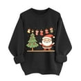 thumbnail image 6 of Craaazy Womens Shirts Merry Christmas Sweatshirt Women Xmas Santa Tree Christmas Snowflake Print Long Sleeve Loose Top Shirts Gifts For Women, 6 of 6