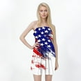 thumbnail image 3 of Women's Casual Bandeau Dress with 4th of July Print, Sleeveless Summer Tank Dress with Ruffle Hem, Stylish Outfit for Festive Occasions,Blue L, 3 of 4