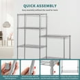 thumbnail image 4 of SYTHERS 22" x 12" x 60" Storage Rack, 5-shelf Wire Shelving Unit Adjustable Metal Bakers Rack Heavy Duty Kitchen Organizer, Capacity for 550 lbs, Silver, 4 of 7