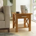 thumbnail image 2 of Simpli Home Kitchener Table d'Appoint Carrée en Bois Massif, Brun Doré Pâle, 2 of 10