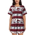 thumbnail image 1 of Balery Buffalo Plaid Forest Conjunto de Pijama para Mujer con Estampado, Dos Piezas de Manga Corta y Shorts, Ropa de Dormir Suave con Cuello Redondo y Bolsillos-X-Large, 1 of 6
