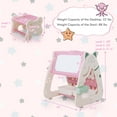 thumbnail image 3 of Costway 3-In-1 Kids Art Easel with Stool Magnetic Dry-Erase Board with Book Rack Pink, 3 of 10