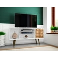 thumbnail image 2 of Liberty 53.14" Mid-Century Modern TV Stand with 5 Shelves and 1 Door with Solid Wood Legs, 2 of 3