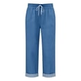 thumbnail image 5 of Cropped Beach Pants for Women 2026 Spring Summer Relaxed Fit Elastic Waist Straight Leg Lightweight Linen Pants with Pockets, 5 of 5