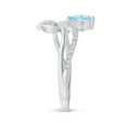 thumbnail image 3 of ANGARA Natural Aquamarine and Diamond Bypass Ring with Leaf Motif in 14K White Gold for Women (Size-7x5mm) | March Birthstone, Birthday, Anniversary, Jewelry Gift for Women | Natural Aquamarine Ring, 3 of 10