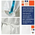 thumbnail image 3 of White Microporous Isolation Gowns, 50 GSM Waterproof PPE, 25 Count, 2XL, 3 of 7