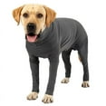 thumbnail image 5 of JUNWELL Pet Dog One-piece Long-sleeved Clothes  4-leg Dog Clothing  Suitable for Family  Car  Travel  Anxiety Relief Shirt  Surgery Recovery Body One-piece  Gray S, 5 of 10