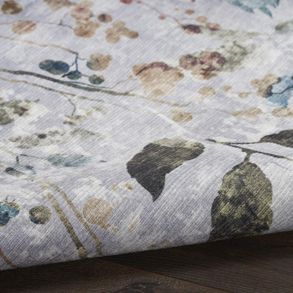 Nourison Nourison Washables Floral Grey Multicolor 5'2" x 7' Area Rug (5x7)
