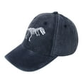 thumbnail image 2 of Blue Adjustable Dad Hat Polyester,Spandex Retro Classic Solid Color Back Snapback Baseball Cap for Men & Women A, 2 of 4
