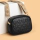 thumbnail image 3 of Bolso tipo cartera con cremallera para mujer bolso cuadrado clásico de cuero genuino bolso de viaje informal, 3 of 9