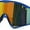 Blue Orange Mirror, variant on Mens Super Oversized Block Shield Geometric Bevel Cut Sport Sunglasses Black Purple Mirror