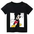 thumbnail image 3 of 2024 Nueva camiseta de verano con combinación de letras para niños de alta calidad Disney Mickey Mouse Font ABCDEF camiseta de manga corta para niños, 3 of 5
