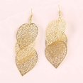 thumbnail image 3 of Boucles d'Oreilles Pendantes en Forme de Feuille Creuse pour Femmes, Bijoux de Fête, 3 of 4