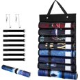 thumbnail image 1 of Portable Playmat Storage Bag - 7+1 Transparent Plastic Slots with Label and 7 Sticky Straps,Hanging Playmat Holder with 2 Hooks for TCG/RPG Play Mat and Card Game Mat Tube, 1 of 7