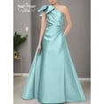 thumbnail image 4 of Vestido de noche elegante de satén Formal personalizado, vestido de fiesta de un solo hombro, largo hasta el suelo, plisado, bonito vestido de fiesta de boda de lujo, 4 of 5