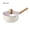 White 20cm, variant on Nonstick Sauce Pan with Glass Lid, Lightweight Multipurpose Cooking Pot for Boiling and Steaming, Cream with Wood Handle, Black, 20cm